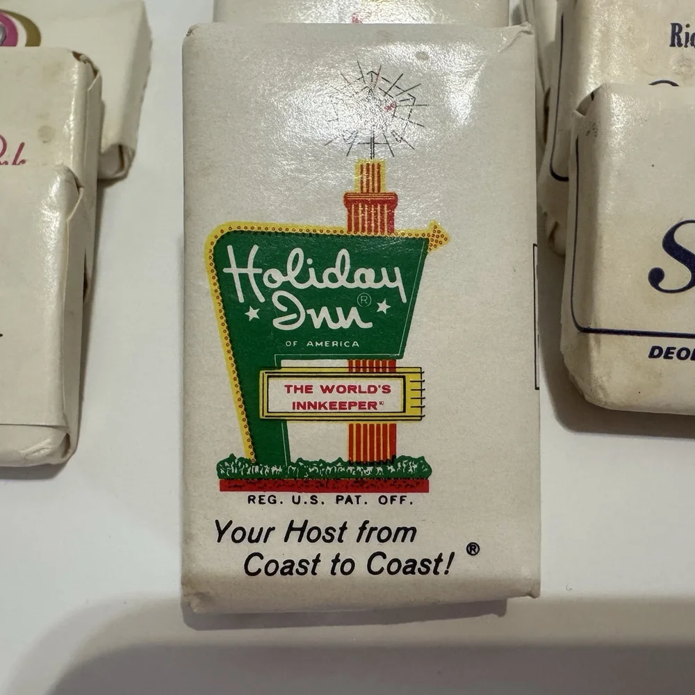 Vtg Set Of 9 Hotel Bar Soaps Holiday Inn/Camay/Safeguard 1970s